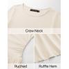 imageZESICA Womens Long Sleeve Bodycon Mini Dress Crew Neck Ribbed Knit Casual Ruffle Tiered Flowy Cocktail Party DressesApricot