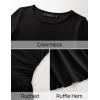 imageZESICA Womens Long Sleeve Bodycon Mini Dress Crew Neck Ribbed Knit Casual Ruffle Tiered Flowy Cocktail Party DressesBlack