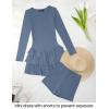 imageZESICA Womens Long Sleeve Bodycon Mini Dress Crew Neck Ribbed Knit Casual Ruffle Tiered Flowy Cocktail Party DressesDustyblue