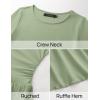 imageZESICA Womens Long Sleeve Bodycon Mini Dress Crew Neck Ribbed Knit Casual Ruffle Tiered Flowy Cocktail Party DressesGreen