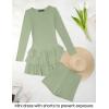 imageZESICA Womens Long Sleeve Bodycon Mini Dress Crew Neck Ribbed Knit Casual Ruffle Tiered Flowy Cocktail Party DressesGreen