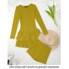 imageZESICA Womens Long Sleeve Bodycon Mini Dress Crew Neck Ribbed Knit Casual Ruffle Tiered Flowy Cocktail Party DressesMustard