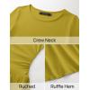 imageZESICA Womens Long Sleeve Bodycon Mini Dress Crew Neck Ribbed Knit Casual Ruffle Tiered Flowy Cocktail Party DressesMustard