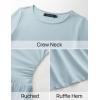 imageZESICA Womens Long Sleeve Bodycon Mini Dress Crew Neck Ribbed Knit Casual Ruffle Tiered Flowy Cocktail Party DressesSky