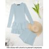 imageZESICA Womens Long Sleeve Bodycon Mini Dress Crew Neck Ribbed Knit Casual Ruffle Tiered Flowy Cocktail Party DressesSky