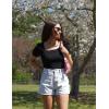 imageZESICA Womens Short Sleeve Square Neck T Shirts 2025 Summer Slim Fit Casual Basic Business Work Tee TopsBlack