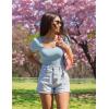 imageZESICA Womens Short Sleeve Square Neck T Shirts 2025 Summer Slim Fit Casual Basic Business Work Tee TopsSkyblue
