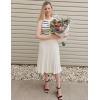 imageZESICA Womens Sleeveless Striped Midi Dress Summer Crewneck Button Knit Swing Pleated A Line Casual DressesBeige