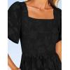 imageZESICA Womens Summer Boho Floral Midi Dresses 2025 Casual Short Sleeve Square Neck Flowy Beach Vacation Long DressBlack