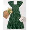 imageZESICA Womens Summer Boho Floral Midi Dresses 2025 Casual Short Sleeve Square Neck Flowy Beach Vacation Long DressGreen