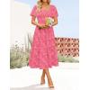 imageZESICA Womens Summer Boho Floral Midi Dresses 2025 Casual Short Sleeve Square Neck Flowy Beach Vacation Long DressHotpink