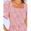 imageZESICA Womens Summer Boho Floral Midi Dresses 2025 Casual Short Sleeve Square Neck Flowy Beach Vacation Long DressPink