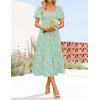 imageZESICA Womens Summer Boho Floral Midi Dresses 2025 Casual Short Sleeve Square Neck Flowy Beach Vacation Long DressSage