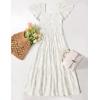 imageZESICA Womens Summer Boho Floral Midi Dresses 2025 Casual Short Sleeve Square Neck Flowy Beach Vacation Long DressWhite