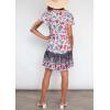 imageZESICA Womens Summer Wrap V Neck Bohemian Floral Print Ruffle Swing A Line Beach Mini DressBlackishgreen