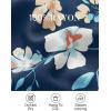 imageZESICA Womens Summer Wrap V Neck Bohemian Floral Print Ruffle Swing A Line Beach Mini DressDarkblue
