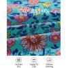 imageZESICA Womens Summer Wrap V Neck Bohemian Floral Print Ruffle Swing A Line Beach Mini DressGreen