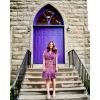 imageZESICA Womens Summer Wrap V Neck Bohemian Floral Print Ruffle Swing A Line Beach Mini DressPurple