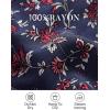 imageZESICA Womens Summer Wrap V Neck Bohemian Floral Print Ruffle Swing A Line Beach Mini DressTwilightblue