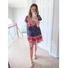 imageZESICA Womens Summer Wrap V Neck Bohemian Floral Print Ruffle Swing A Line Beach Mini DressTwilightblue