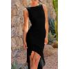 imageZESICA Womens 2025 Summer Ruched Bodycon Dress Sleeveless Backless Ruffle Mermaid Cocktail Wedding Party DressesDim