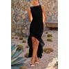 imageZESICA Womens 2025 Summer Ruched Bodycon Dress Sleeveless Backless Ruffle Mermaid Cocktail Wedding Party DressesDim