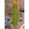 imageZESICA Womens 2025 Summer Ruched Bodycon Dress Sleeveless Backless Ruffle Mermaid Cocktail Wedding Party DressesGreen