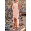 imageZESICA Womens 2025 Summer Ruched Bodycon Dress Sleeveless Backless Ruffle Mermaid Cocktail Wedding Party DressesPink