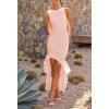 imageZESICA Womens 2025 Summer Ruched Bodycon Dress Sleeveless Backless Ruffle Mermaid Cocktail Wedding Party DressesPink