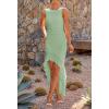 imageZESICA Womens 2025 Summer Ruched Bodycon Dress Sleeveless Backless Ruffle Mermaid Cocktail Wedding Party DressesSage