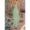 imageZESICA Womens 2025 Summer Ruched Bodycon Dress Sleeveless Backless Ruffle Mermaid Cocktail Wedding Party DressesSage