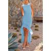 imageZESICA Womens 2025 Summer Ruched Bodycon Dress Sleeveless Backless Ruffle Mermaid Cocktail Wedding Party DressesSky