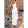 imageZESICA Womens 2025 Summer Ruched Bodycon Dress Sleeveless Backless Ruffle Mermaid Cocktail Wedding Party DressesWhite