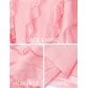 imageZESICA Womens 2025 Summer Strapless Bodycon Tube Dress Sexy Off Shoulder Mesh Irregular Ruffle Backless Party Midi DressesPink