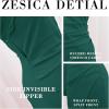 imageZESICA Womens One Shoulder Long Sleeve Cocktail Dress Sexy High Slit Ruched Bodycon Wedding Guest Maxi DressesDarkgreen