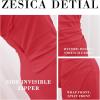 imageZESICA Womens One Shoulder Long Sleeve Cocktail Dress Sexy High Slit Ruched Bodycon Wedding Guest Maxi DressesRed