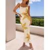 imageZESICA Womens Summer Bodycon Maxi Dresses 2025 Floral Spaghetti Strap Square Neck Sleeveless Boho Beach Long DressesApricot