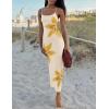 imageZESICA Womens Summer Bodycon Maxi Dresses 2025 Floral Spaghetti Strap Square Neck Sleeveless Boho Beach Long DressesApricot