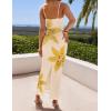 imageZESICA Womens Summer Bodycon Maxi Dresses 2025 Floral Spaghetti Strap Square Neck Sleeveless Boho Beach Long DressesApricot