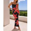 imageZESICA Womens Summer Bodycon Maxi Dresses 2025 Floral Spaghetti Strap Square Neck Sleeveless Boho Beach Long DressesBlack