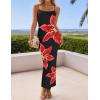 imageZESICA Womens Summer Bodycon Maxi Dresses 2025 Floral Spaghetti Strap Square Neck Sleeveless Boho Beach Long DressesBlack