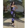 imageZESICA Womens Summer Bodycon Maxi Dresses 2025 Floral Spaghetti Strap Square Neck Sleeveless Boho Beach Long DressesDarkpurple