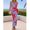 imageZESICA Womens Summer Bodycon Maxi Dresses 2025 Floral Spaghetti Strap Square Neck Sleeveless Boho Beach Long DressesDusty Blue
