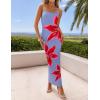 imageZESICA Womens Summer Bodycon Maxi Dresses 2025 Floral Spaghetti Strap Square Neck Sleeveless Boho Beach Long DressesDusty Blue