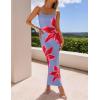 imageZESICA Womens Summer Bodycon Maxi Dresses 2025 Floral Spaghetti Strap Square Neck Sleeveless Boho Beach Long DressesDusty Blue
