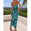 imageZESICA Womens Summer Bodycon Maxi Dresses 2025 Floral Spaghetti Strap Square Neck Sleeveless Boho Beach Long DressesGreen