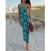 imageZESICA Womens Summer Bodycon Maxi Dresses 2025 Floral Spaghetti Strap Square Neck Sleeveless Boho Beach Long DressesGreen