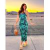 imageZESICA Womens Summer Bodycon Maxi Dresses 2025 Floral Spaghetti Strap Square Neck Sleeveless Boho Beach Long DressesGreen