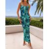 imageZESICA Womens Summer Bodycon Maxi Dresses 2025 Floral Spaghetti Strap Square Neck Sleeveless Boho Beach Long DressesGreen