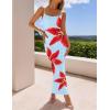 imageZESICA Womens Summer Bodycon Maxi Dresses 2025 Floral Spaghetti Strap Square Neck Sleeveless Boho Beach Long DressesLight Blue